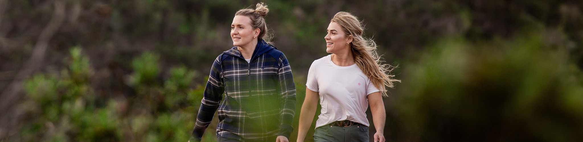 Women hiking outdoors